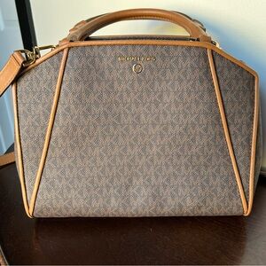 Michael Kors Elegant Brown and Tan Large Satchel